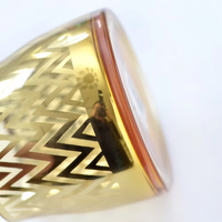 Porte-bougie chauffe-plat en verre gravé plaqué or pour la décoration de Noël et de la Saint-Valentin