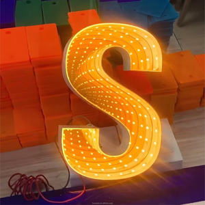 Diepzee Kanaal Karakter 3d Lichtgevende Spiegel Letter Logo 3d Logo Kanaal Letter Materiaal Logo Bord Led Licht Neon Licht - Product Image 4