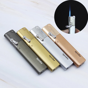 Briquet torche classique à flamme jet avec roue à silex, corps long, au <span class=keywords><strong>butane</strong></span>, pour cigares et pipes - Product Image 2