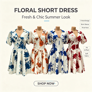 Robe Courte Vintage à Imprimé Floral Rose pour Femme, Col en V, Manches Bouffantes, Taille Haute, Coupe Trapèze, Mini-Robe de Soirée <span class=keywords><strong>D</strong></span>écontractée pour Femme Africaine - Product Image 6
