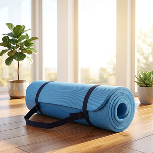 <span class=keywords><strong>Tappetino</strong></span> <span class=keywords><strong>Yoga</strong></span> <span class=keywords><strong>Viola</strong></span> con Cinghia di Trasporto, <span class=keywords><strong>Tappetino</strong></span> in Schiuma Arrotolabile con Superficie Texturizzata per <span class=keywords><strong>Yoga</strong></span>, Pilates e Stretching a Casa - Product Image 2
