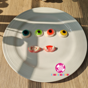 Bonbons pour Halloween Fruité Globes Oculaires Doux Vente en Gros Halal Dessin Animé Monstre Oeil Boule et Dents en Forme de Bonbons Gummy Bonbons - Product Image 2