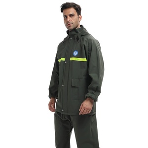 Ensemble imperméable et pantalon <span class=keywords><strong>de</strong></span> <span class=keywords><strong>pluie</strong></span> en PVC, épaissi, protection contre les fortes pluies, pièces séparées, homme XL, style occidental, pour le cyclisme, le travail en extérieur - Product Image 4