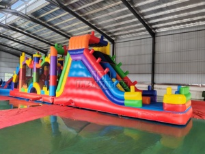Parcours de défi gonflable interactif en PVC de 0,55 mm, style bloc, pour <span class=keywords><strong>location</strong></span> de jeux d'extérieur - Product Image 5