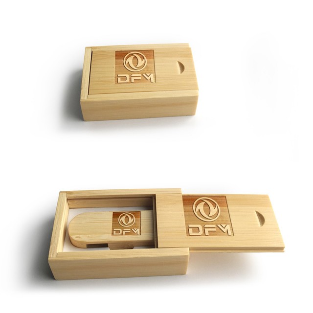 Customizable Wholesale Bamboo Wooden Boxed USB Flash Drive, Rotatable 512MB - 128GB, Ideal for Business/Gift/Promotion