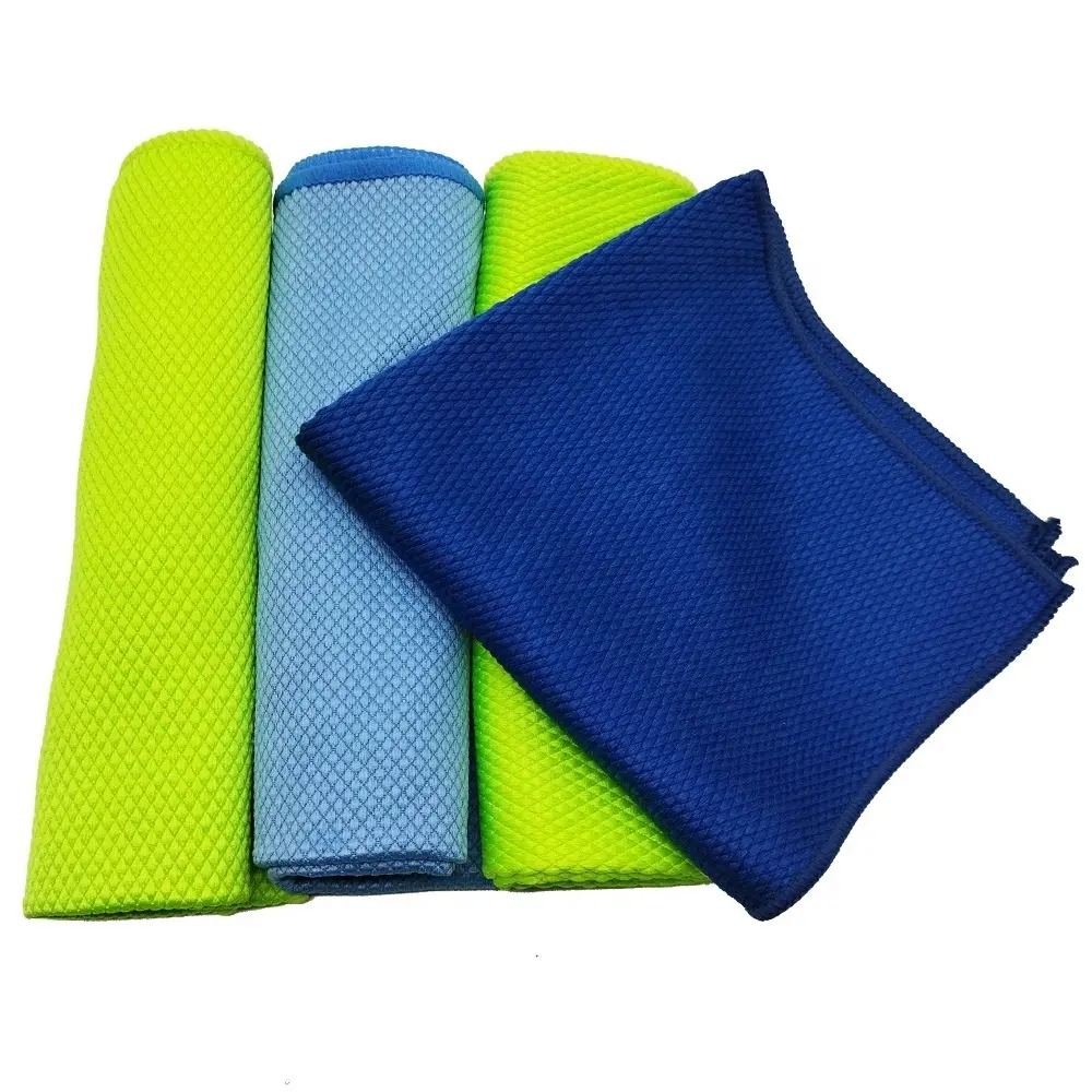 Manufacturer Wholesale Fishing Scale Window Towels Water Absorption Microfibre Glass Cleaning Cloths Kitchen Towels