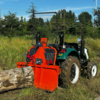 Treuil forestier hydraulique à haute force de traction pour tracteur, avec écran de sécurité, montage 3 points pour la foresterie