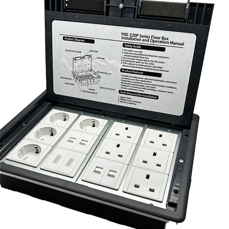 VNX Fashionable Drawer-style Hidden or up with Household USB/UK/EU Standard Socket Waterproof Material Floor Socket Box