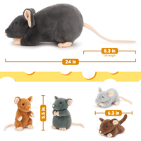 5 pièces Rat peluches ensemble 24 pouces maman peluche souris jouet avec 4 mignon souris bébés réaliste Rat peluche cadeau garçons filles