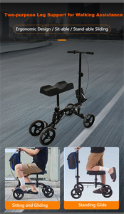 Nạng-Hỗ trợ bốn bánh xe Walker rollator gãy xương kháng Carbon khung thép Chiều cao có thể điều chỉnh đĩa phanh cho đơn-chân - Product Image 6