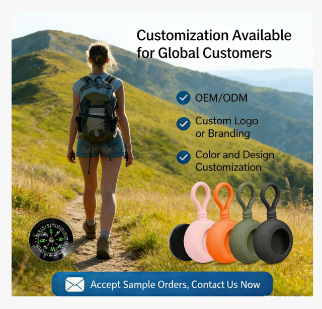 New Fashion Food Grade Silicone Waterproof & Shockproof Eco-Friendly Case for Apple AirTag Compass Tracker Customizable Colors