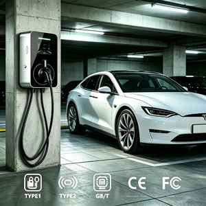 Borne de recharge murale Putainen Elegance Plug Series 11,5 kW 48A Type 1 pour VE, avec application Tuya, support verrouillable pour connecteur, usage domestique et commercial pour Tesla - Product Image 1