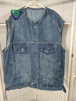 Gilets en jean d'occasion en gros, vestes de cowboy, vêtements décontractés et de mode mixtes en balles, vêtements usagés
