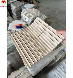 Design personalizzato <span class=keywords><strong>travertino</strong></span> in pietra mosaico cucina Backsplash e parete bagno finitura opaca Beige & rosso <span class=keywords><strong>travertino</strong></span> 3D tessere mosaico - Product Image 6