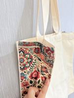 Sac fourre-tout en toile artisanal de qualité avec impression de lettres personnalisées, peinture de paysage, écologique, sacs cadeaux en coton pour les magasins de mode