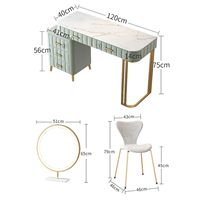 Ensemble de commode de chambre moderne sur mesure avec armoire de rangement et coiffeuse en marbre miroir