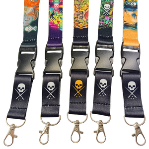 Cool Street Style Neck Strap Punk Rock Printed <b>Polyester</b> <b>Lanyard</b> with Safety Breakaway Buckle for Concert Attendee ID Keychain - Product Image 2