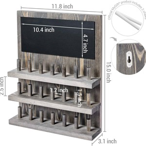 Support à bijoux en bois à 3 niveaux, mural, avec tableau noir pour l'organisation des colliers, bracelets et boucles d'oreilles - Product Image 1