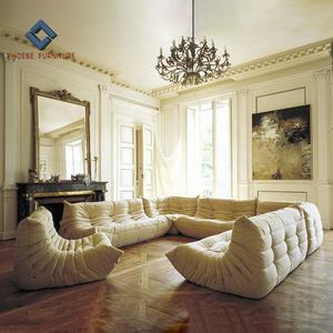 असबाबवाला आधुनिक कपड़े कम प्रोफ़ाइल मंच सफेद जाने के लिए सोफे डिजाइन बिस्तर कमरे में फर्नीचर - Product Image 5