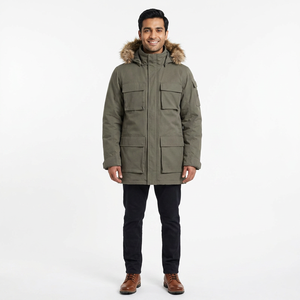 Veste d'hiver respirante de qualité supérieure, fabriquée en usine OEM, veste rembourrée en duvet de canard pour homme, veste parka unie pour garçons - Product Image 1