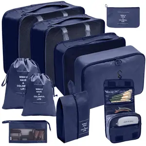 10 Pieces Set Travel Organizer Storage Bags Suitcase Packing Set Storage Cases Portable Luggage Organizer