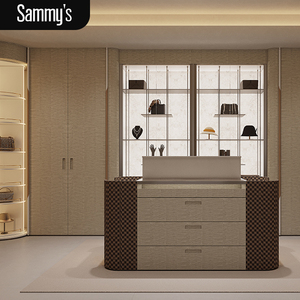 Chine Usine Personnalisé Vente Chaude Maison De Luxe En Bois Promenade Dans Le Placard Conceptions Porte En Verre Conception Moderne Meubles Chambre Armoire - Product Image 1