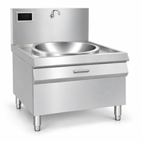 Cuisinière à induction commerciale grande puissance 15-30kW 380V à brûleur unique 600-1200mm sur pied pour cuisine centrale