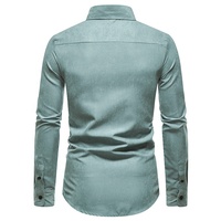 Chemises à manches longues à simple boutonnage printemps-automne, couleur unie, chemise décontractée, col rabattu, coupe ajustée, t-shirts pour hommes