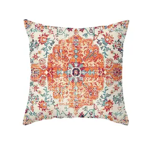 Bohemian Floor Geometric Tribal Ethnic Home Decor Colorful Square Pillowcase Batik Printed Cushion Covers