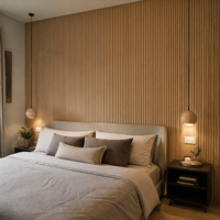 Panel de Pared de Listones WPC Ynori, Roble Natural, 160x22mm, Autoadhesivo, Antideslizante, Resistente a la Humedad, para Alquiler de Apartamentos