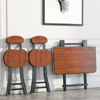 Table et chaise pliantes carrées de style minimaliste scandinave pour café, restaurant, bistrot, extérieur, portable, petite table de stand