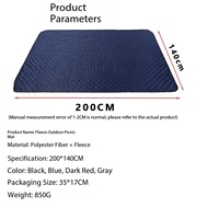 Tapis de pique-nique portable pliable imperméable durable léger en velours, couverture de camping extérieure épaisse et chaude, anti-humidité