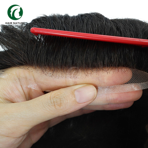 Parrucchino Q6 con Base in Pizzo e PU, Nodi Sbiancati Frontali, Densità 130%, Protesi Capillare Maschile, Sistema <span class=keywords><strong>di</strong></span> Sostituzione dei Capelli - Product Image 4