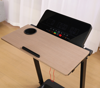 Caminadora Eléctrica Plegable para Debajo del Escritorio con Tablero de Escritorio, Inclinación Manual Ajustable, Máquina para Caminar Portátil y Compacta