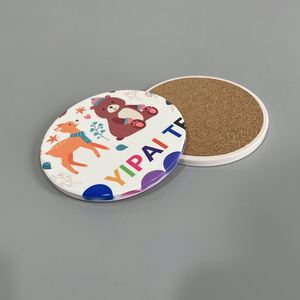 Paintable Coffee Cup Sublimation Blank <b>Coaster</b> Absorbent <b>Ceramic</b> Tiles With Cork - Product Image 3