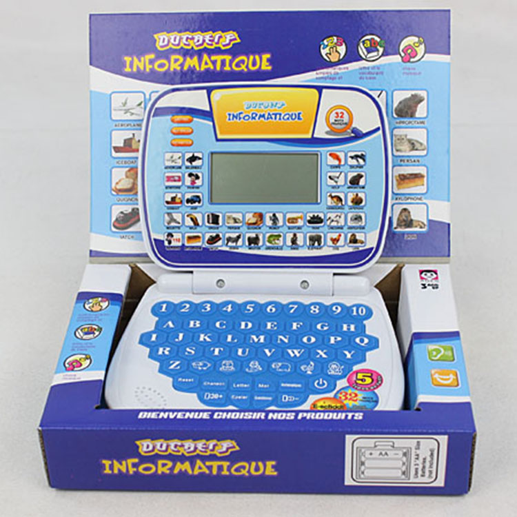 Дешевая образовательная пластиковая обучающая машина, детская игрушка, ноутбук