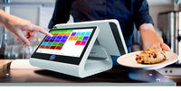 Caisse Enregistreuse PDV Tactile à Double Écran 15,6 Pouces avec Imprimante 80mm Intégrée, Terminal Tout-en-Un Android Win11 pour Points de Vente au Détail