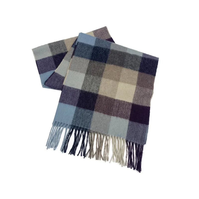Autumn And Winter New European And American style Sub-tassel Luxury Men's Cashmere Plaid Scarf