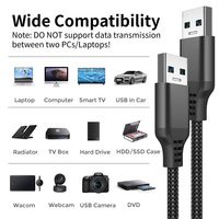 Cable USB 3.0 Macho a Macho de Nailon y Metal, 5Gbps, Sincronización de Datos Super Rápida, Carga, Ecológico, para Laptop, PC, HDD, Impresora, Escáner, Cámara