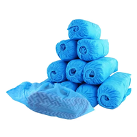 Chaussures de protection antidérapantes non tissées Allesd pour hôpital et salle blanche, surchaussures en polyester bleu avec ouverture élastique
