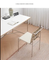 Italie Moderne Chic Nouveau Design Contemporain Marron Selle En Cuir Cadre En Acier Inoxydable avec Extracteur Arrière Salon Salle À Manger Chaises