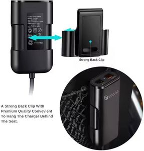 ที่ชาร์จในรถยนต์ 35W 4 พอร์ต USB 8A QC3.0 สายต่อ 1.8 ม. สำหรับที่นั่งด้านหน้าและด้านหลัง ชาร์จเร็วสำหรับโทรศัพท์มือถือในรถยนต์ - Product Image 3