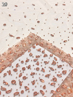 Tissu de dentelle perlée de luxe avec sequins brodés, style uni, tissu de mariée pour accessoires