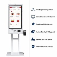 Kiosque de paiement en libre-service tout-en-un de 21,5 pouces avec lecteur de code QR, lecteur de carte NFC, imprimante de reçus, terminal de commande