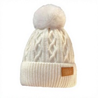 Adorable ensemble 2 pièces bonnet tricoté à pompon amusant et cache-cou cache-col pour bébés et jeunes enfants, 100 % acrylique