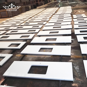 แผ่นควอตซ์สีขาวบริสุทธิ์ GOLDTOP Luxury Polished 2002 สำหรับเคาน์เตอร์ครัวสไตล์โมเดิร์นและผนังตกแต่งแบบมินิมอล - Product Image 3