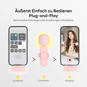 Microphones sans fil en gros, micro-cravate sans fil pour enregistrement vidéo, micro à clip sur le revers - Product Image 5