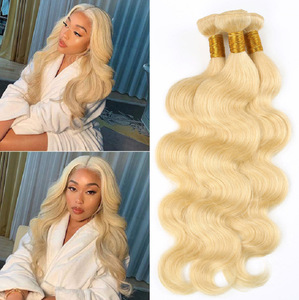Perruque de <span class=keywords><strong>cheveux</strong></span> humains vierges bruts 613, alignés aux cuticules, blonds, de donneur unique, double tirage, mèches de <span class=keywords><strong>cheveux</strong></span> humains - Product Image 3