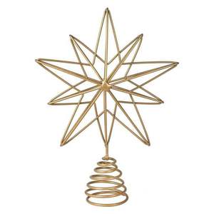 Adorno de árbol de Navidad en forma de estrella, hecho a mano en metal con acabado dorado, personalizado por OEM, en venta. - Product Image 5