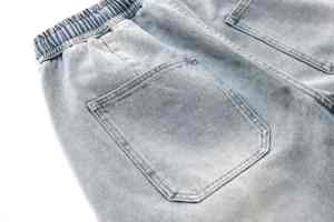 Pantalon d'été Patchwork Coton Brodé Double Genou Baggy Unisexe <span class=keywords><strong>Bermuda</strong></span> Jeans Short Pant Denim Shorts pour Hommes - Product Image 4